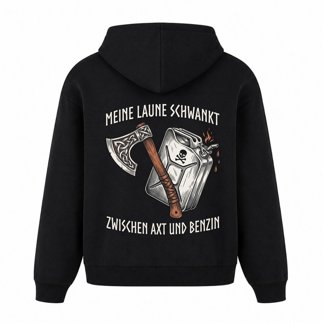 Axt & Benzin - Premium Hoodie Unisex Oversized Hoodie - Schwarz