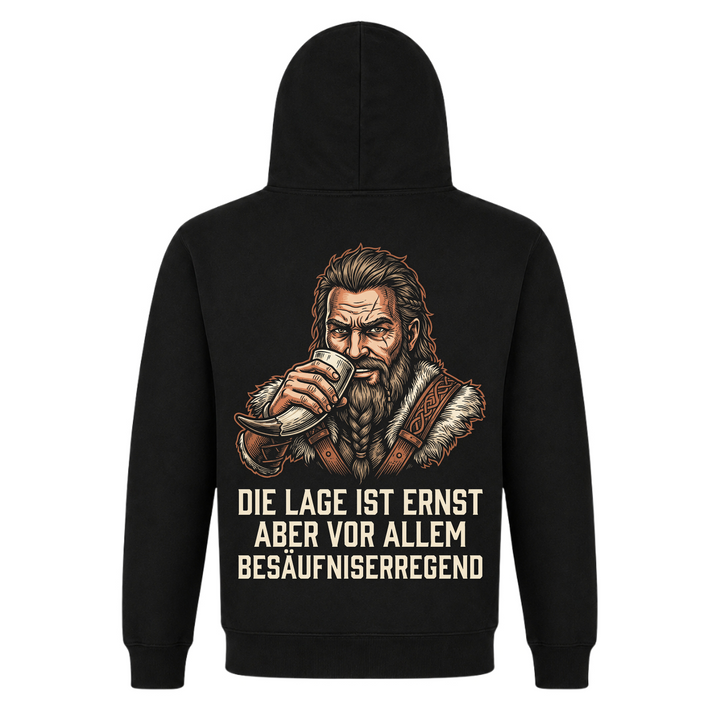 Die Lage ist Ernst - Premium Hoodie Unisex - Black - Rueckseite