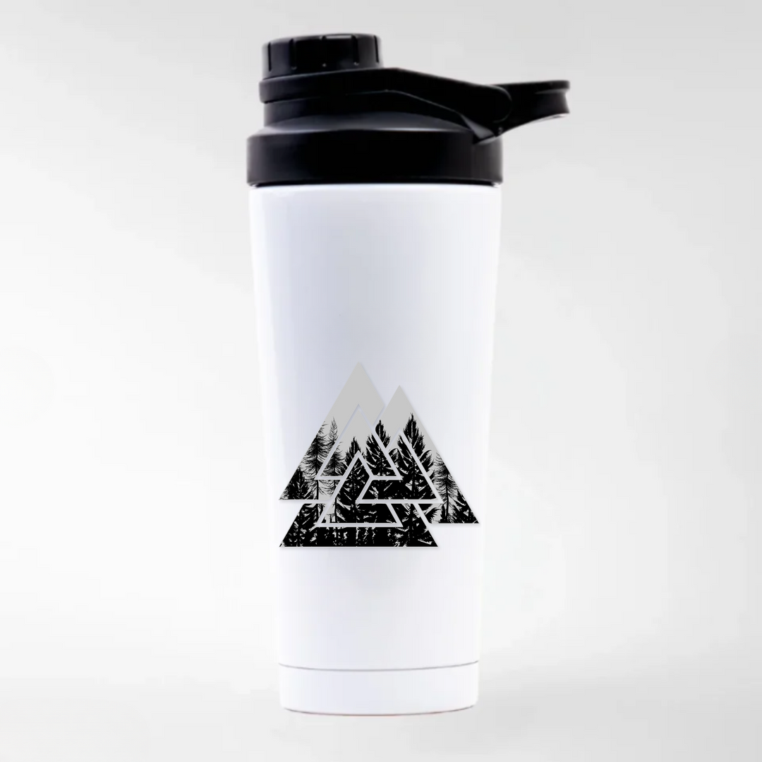 Valknut Nature - Keramiktasse EDELSTAHL SHAKER - weiß mit Sublimationsdruck - Weiß