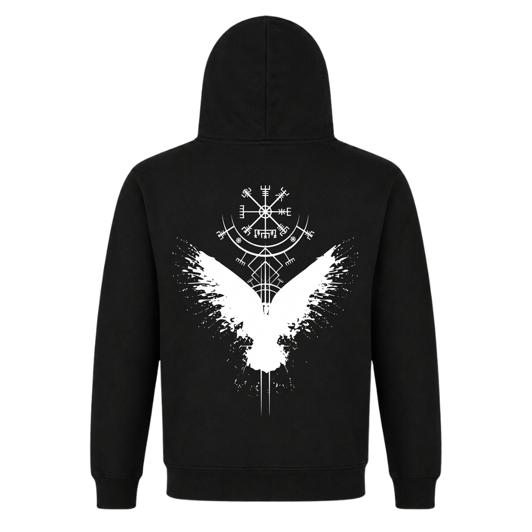 Rabe Wikingerkompass - Premium Hoodie Unisex - Black