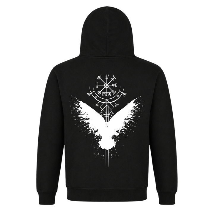 Rabe Wikingerkompass - Premium Hoodie Unisex - Black