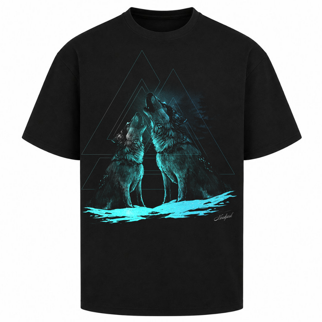 Wölfe Valknut - Oversized Shirt - Schwarz