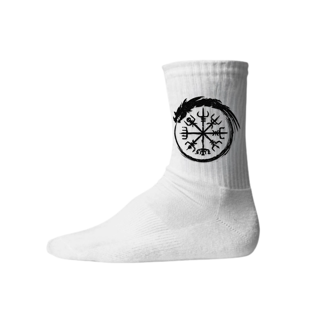 Vegvisir Schlange - Keramiktasse Socken - Weiß