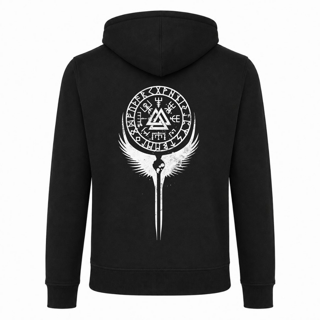 Walküre Valknut - Premium Hoodie Unisex Heavy Zip Hoody - schwarz