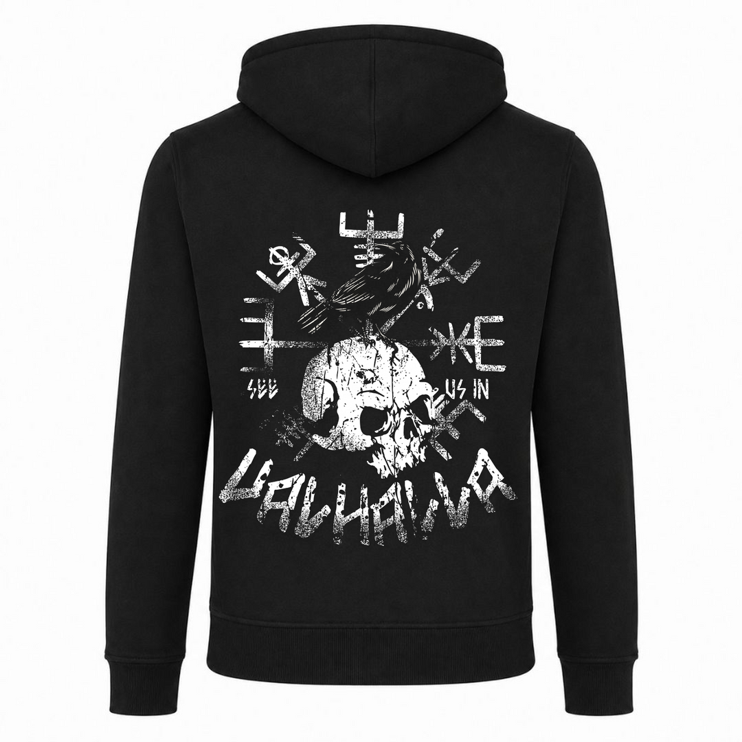 See us in Valhalla - Premium Hoodie Unisex Heavy Zip Hoody - schwarz