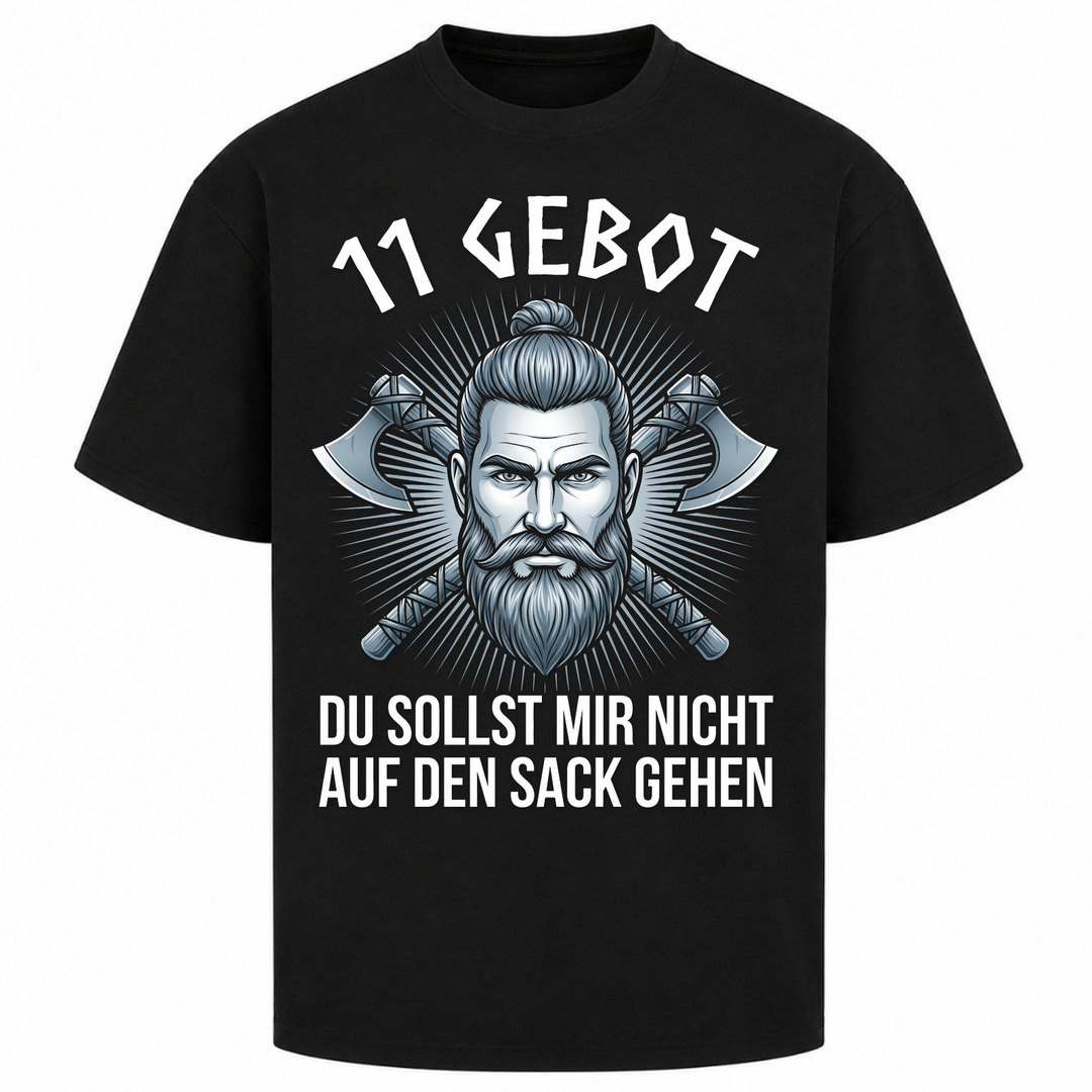 11 Gebot - Oversized Shirt - Schwarz