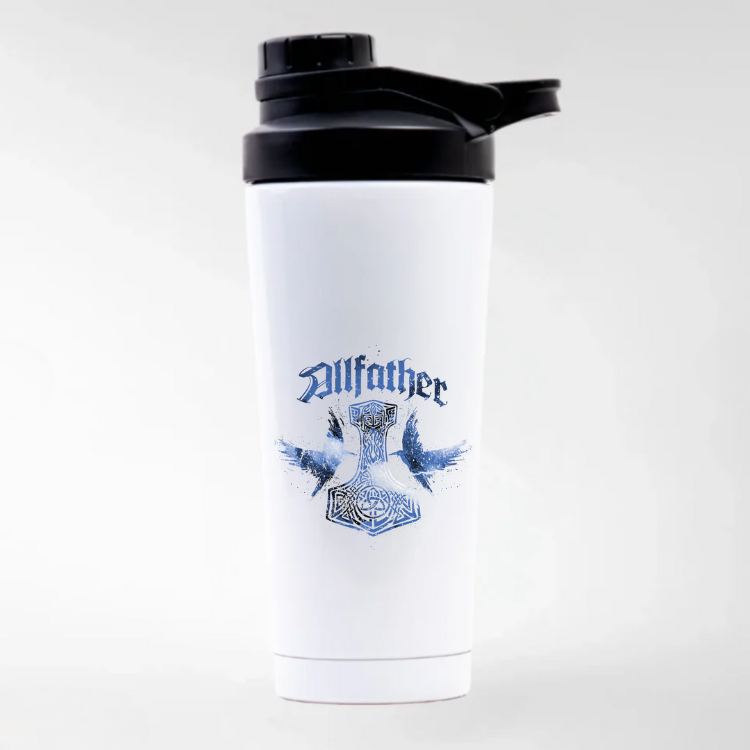Allfather - Keramiktasse EDELSTAHL SHAKER - weiß mit Sublimationsdruck - Weiß