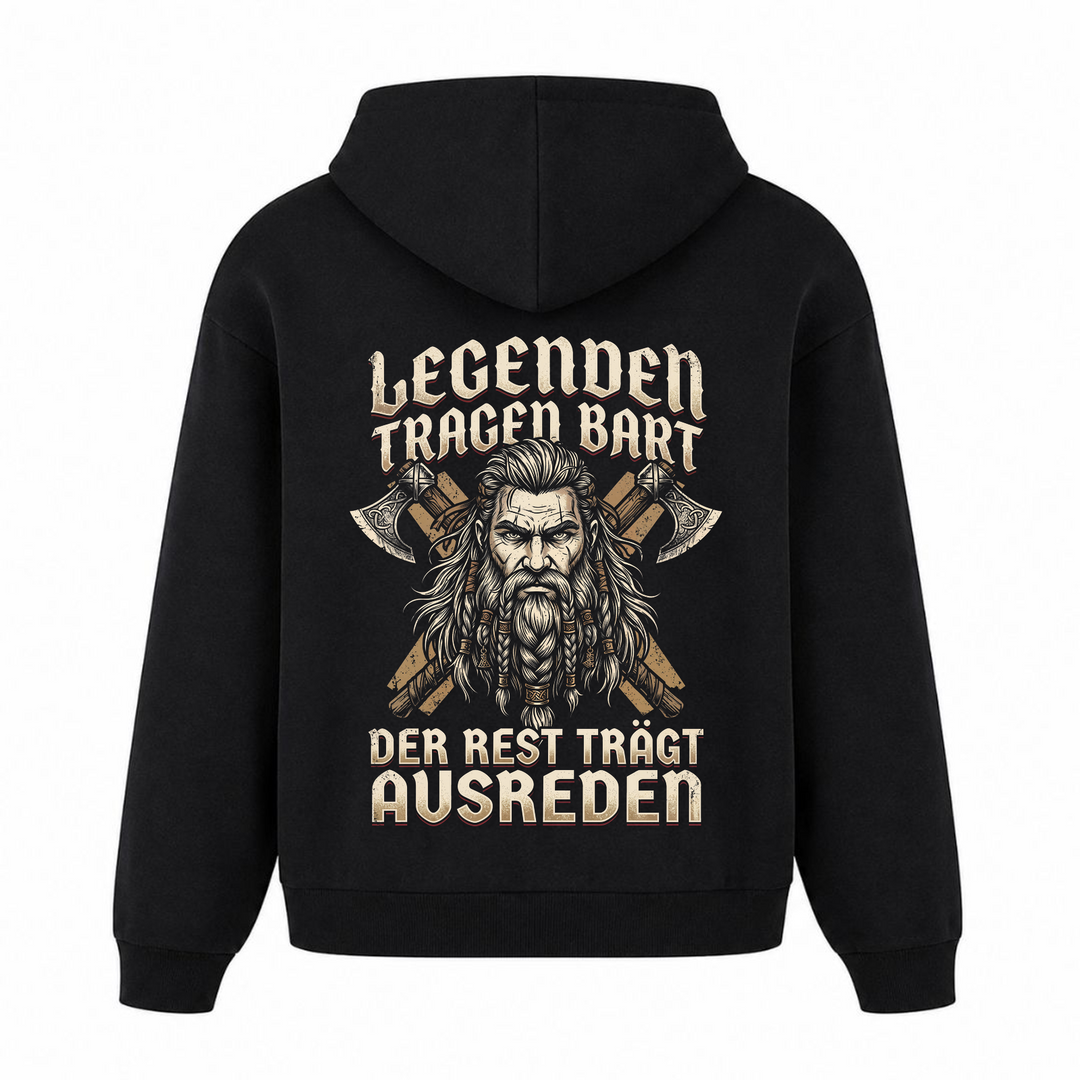 Legenden tragen Bart - Premium Hoodie Unisex Oversized Hoodie - Schwarz