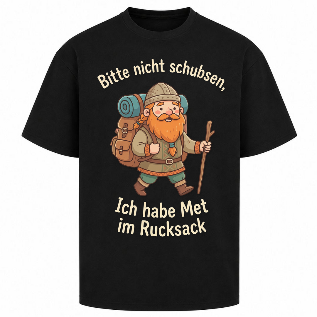 Bitte nicht schubsen - Oversized Shirt - Schwarz