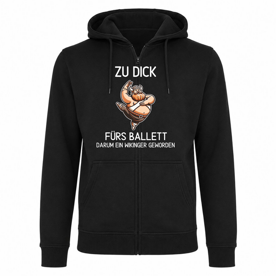 Zu dick fürs ballett - Premium Hoodie Unisex Heavy Zip Hoody - schwarz