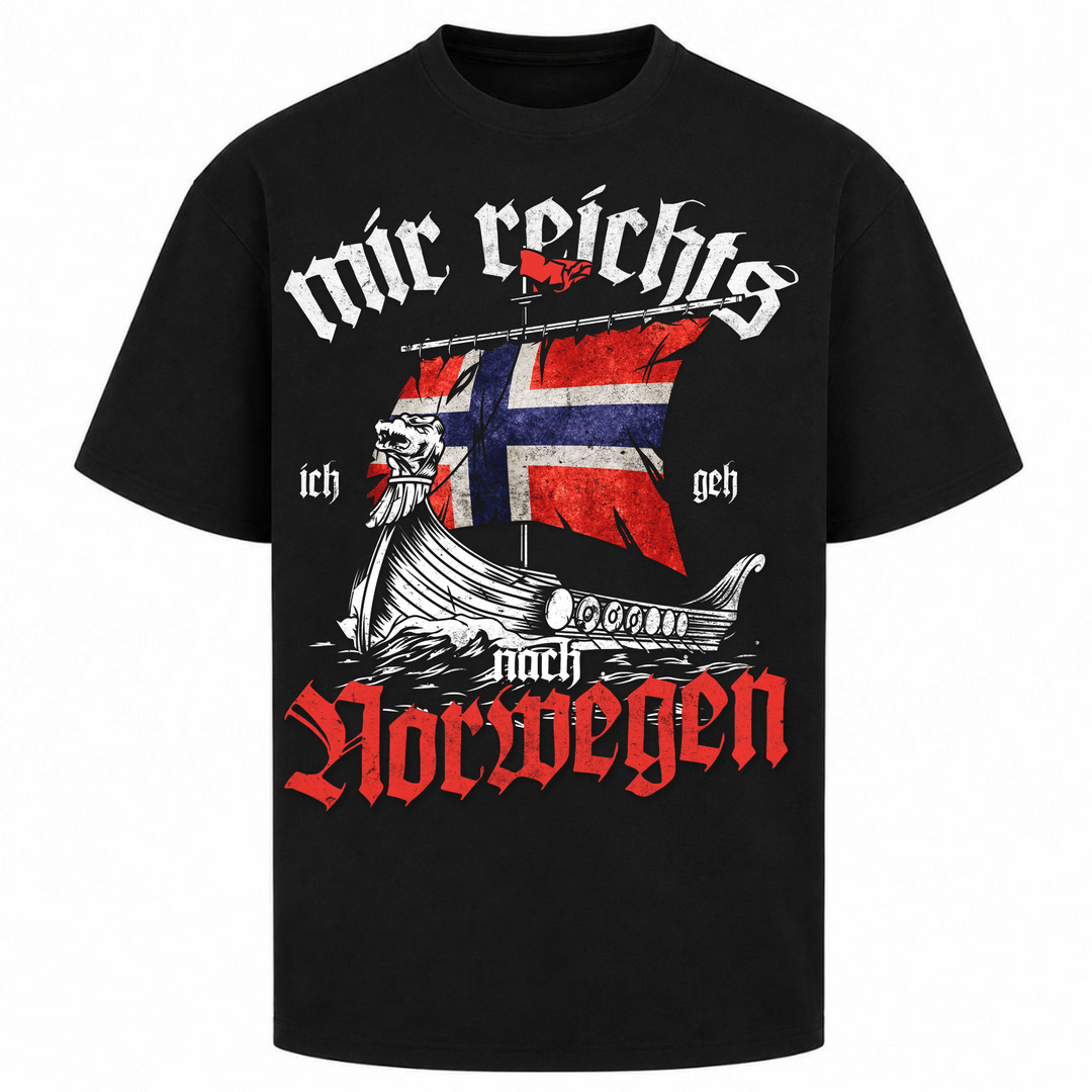 Ich geh nach Norwegen - Oversized Shirt - Schwarz