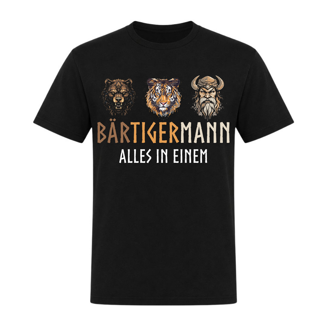 Bärtigermann - Unisex T-Shirt - schwarz