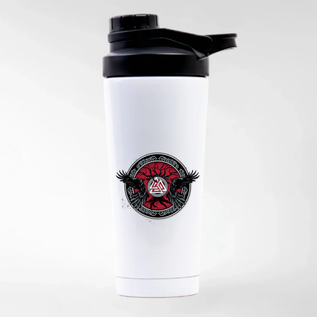 Raben Valknut - Keramiktasse EDELSTAHL SHAKER - weiß mit Sublimationsdruck - Weiß