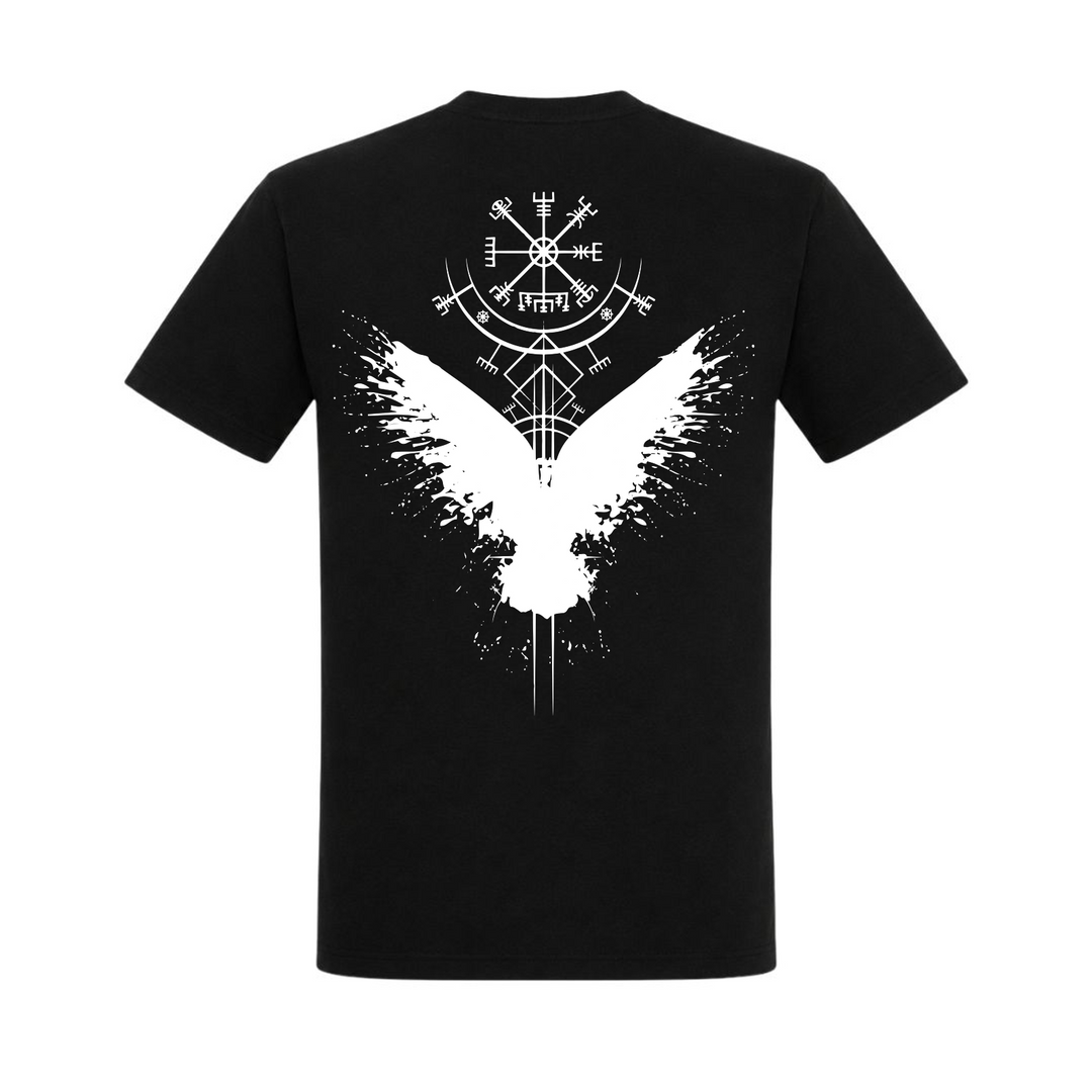  Rabe Wikingerkompass - Unisex T-Shirt - schwarz