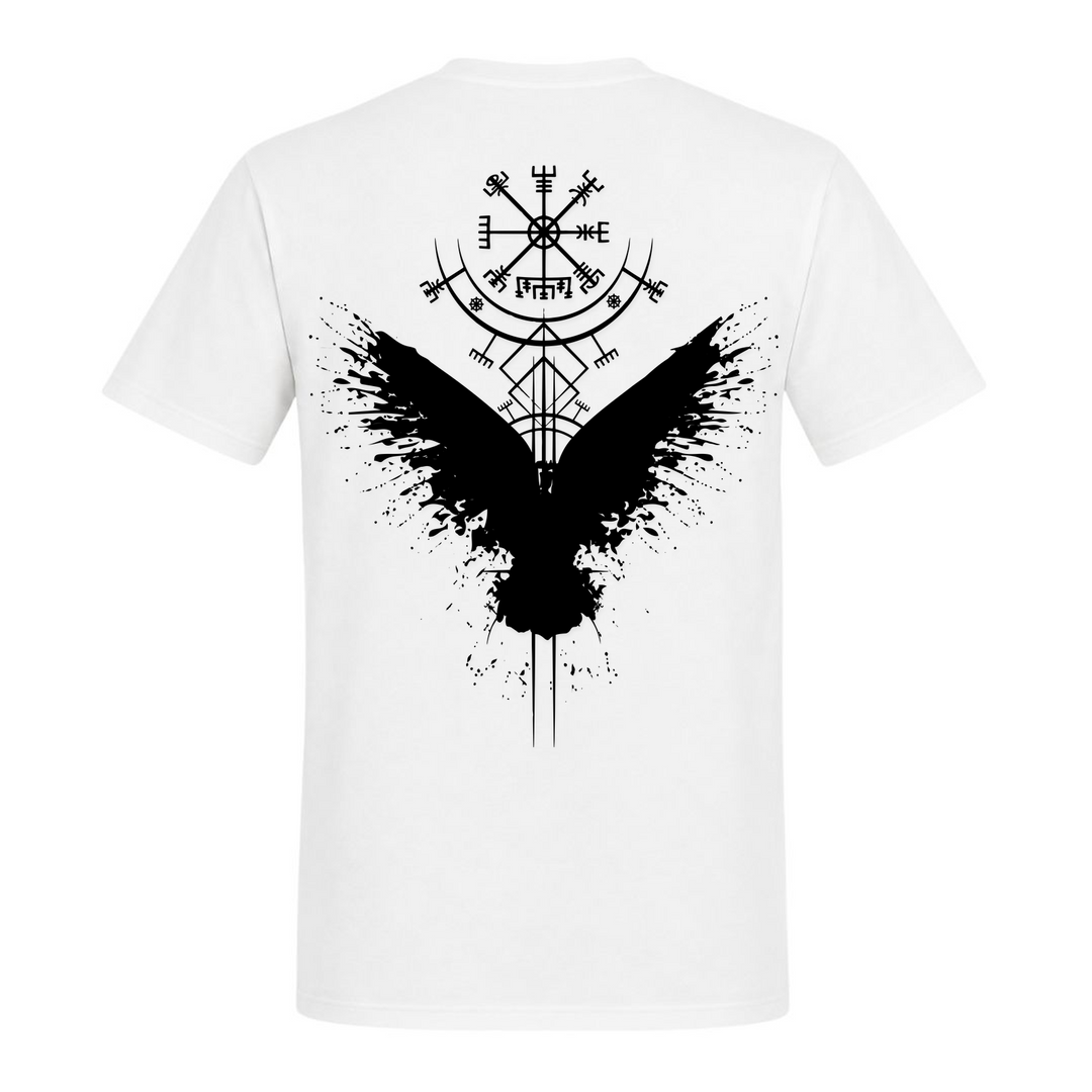  Rabe Wikingerkompass - Unisex T-Shirt - weiß