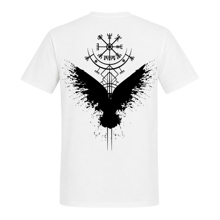  Rabe Wikingerkompass - Unisex T-Shirt - weiß