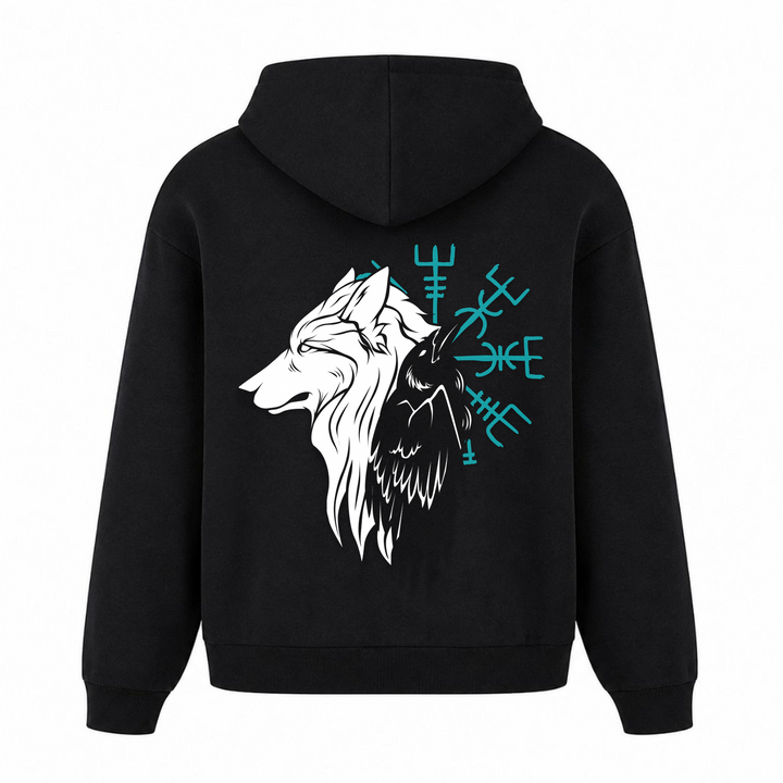 Wolf Rabe - Premium Hoodie Unisex Oversized Hoodie - Schwarz