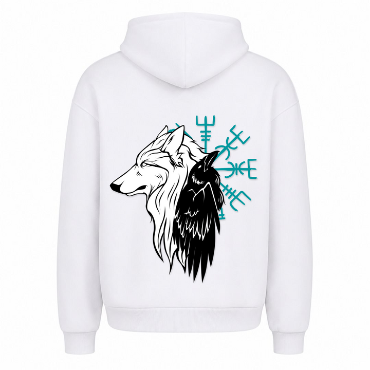 Wolf Rabe - Premium Hoodie Unisex Oversized Hoodie - Weiß
