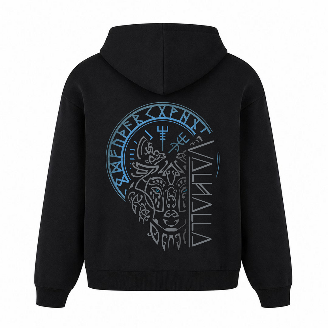 Wolf Ragnarok - Premium Hoodie Unisex Oversized Hoodie - Schwarz