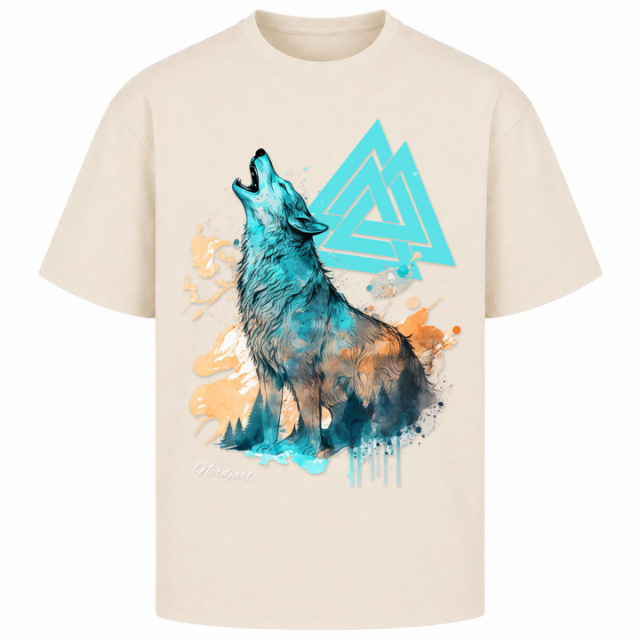 Wolf Valknut - Oversized Shirt - Sand