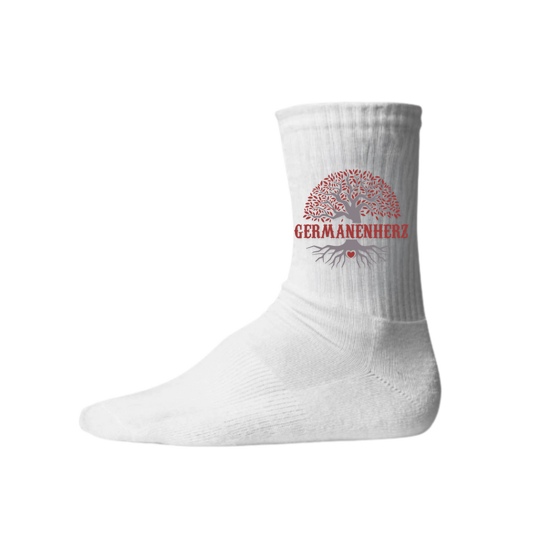 Germanenherz - Keramiktasse Socken - Weiß