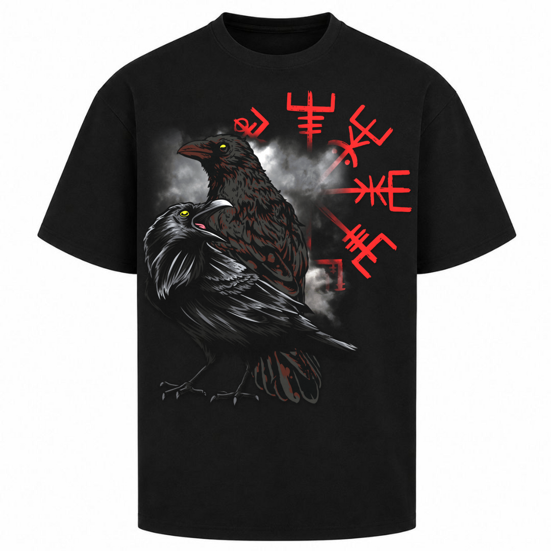 Hugin & Munin - Oversized Shirt - Schwarz