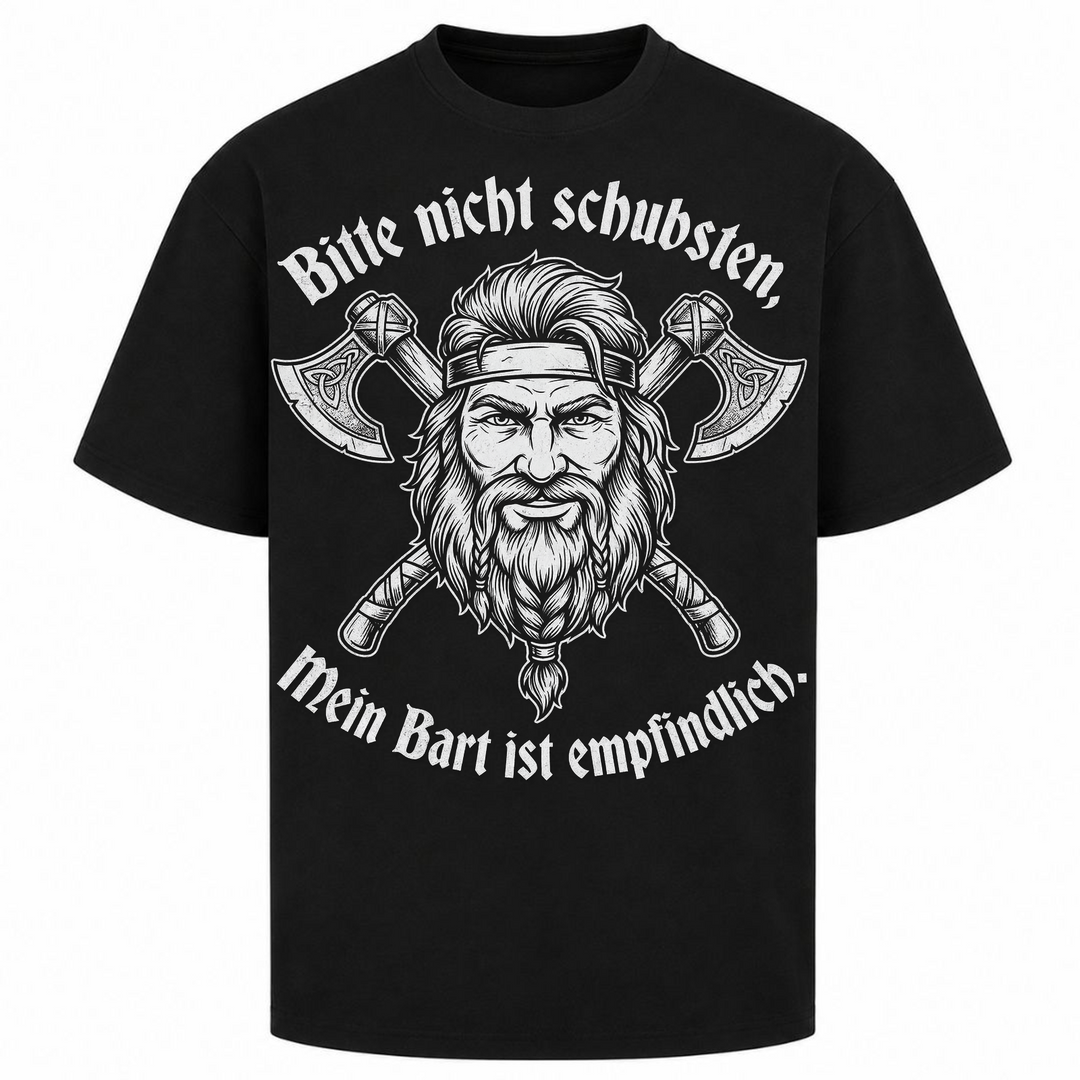 Mein Bart ist empfindlich - Oversized Shirt - Schwarz