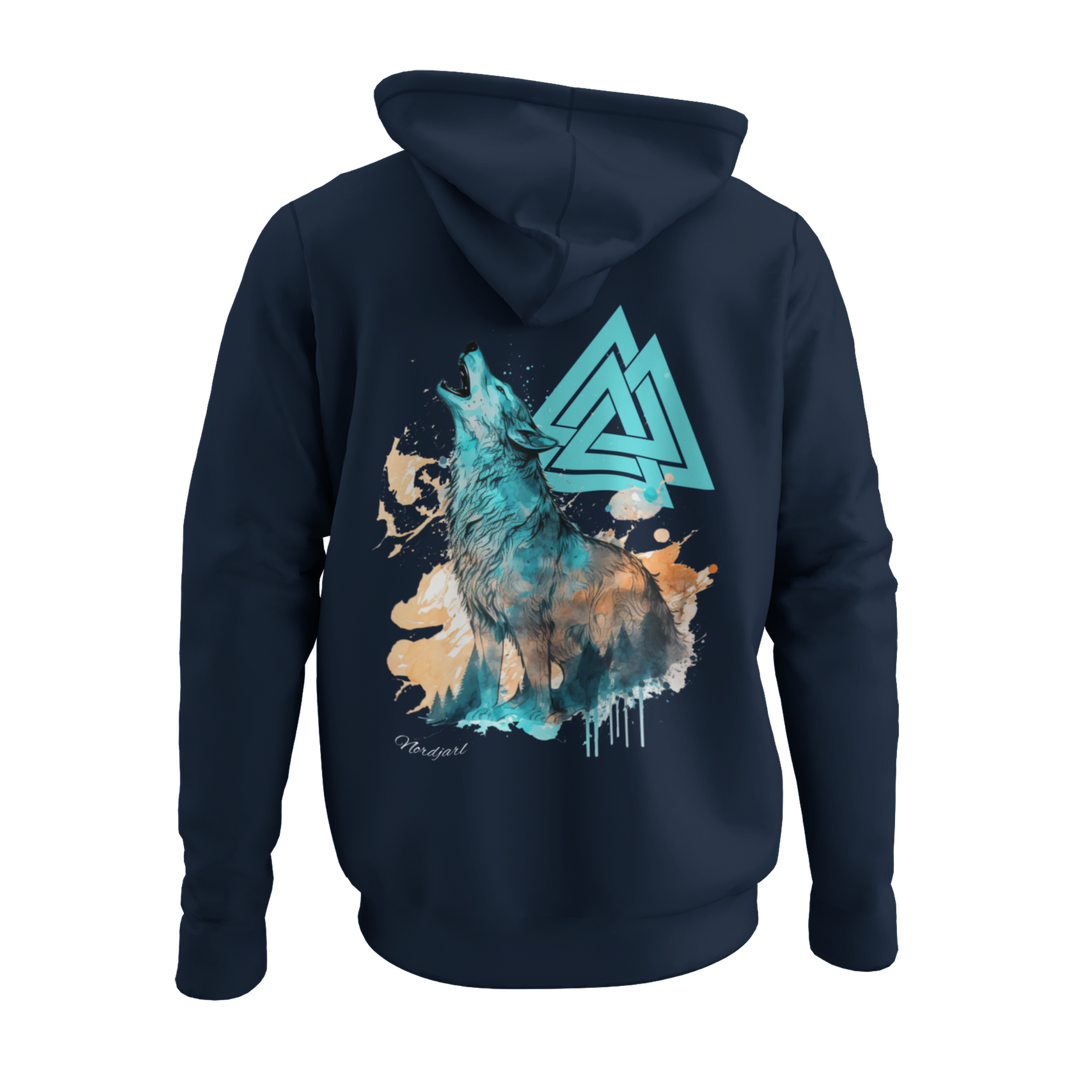 Wolf Valknut   - Zip-Hoodie