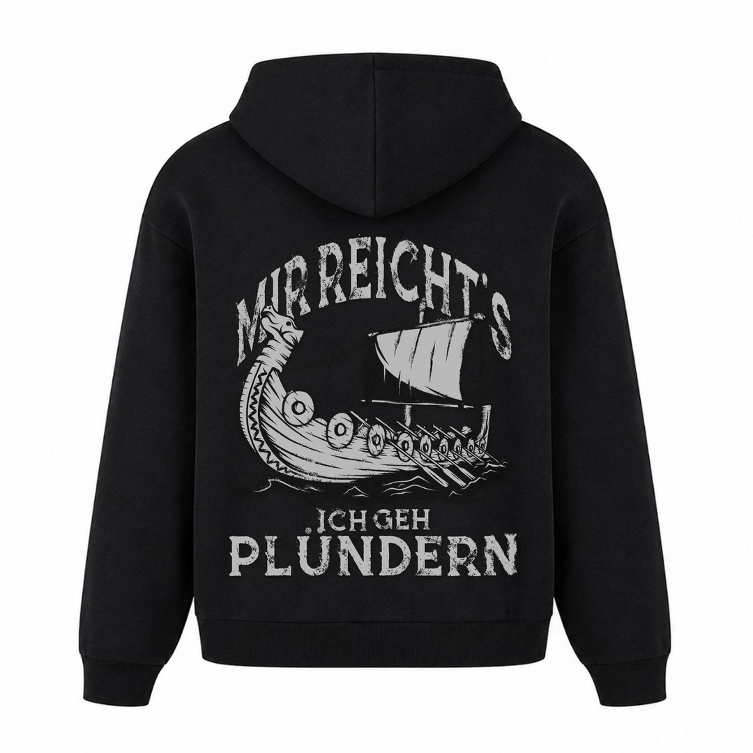 Ich geh plündern - Premium Hoodie Unisex Oversized Hoodie - Schwarz