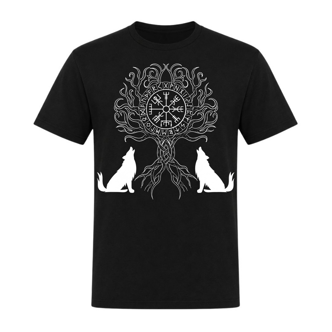 Wölfe Yggdrasil - Unisex T-Shirt - schwarz