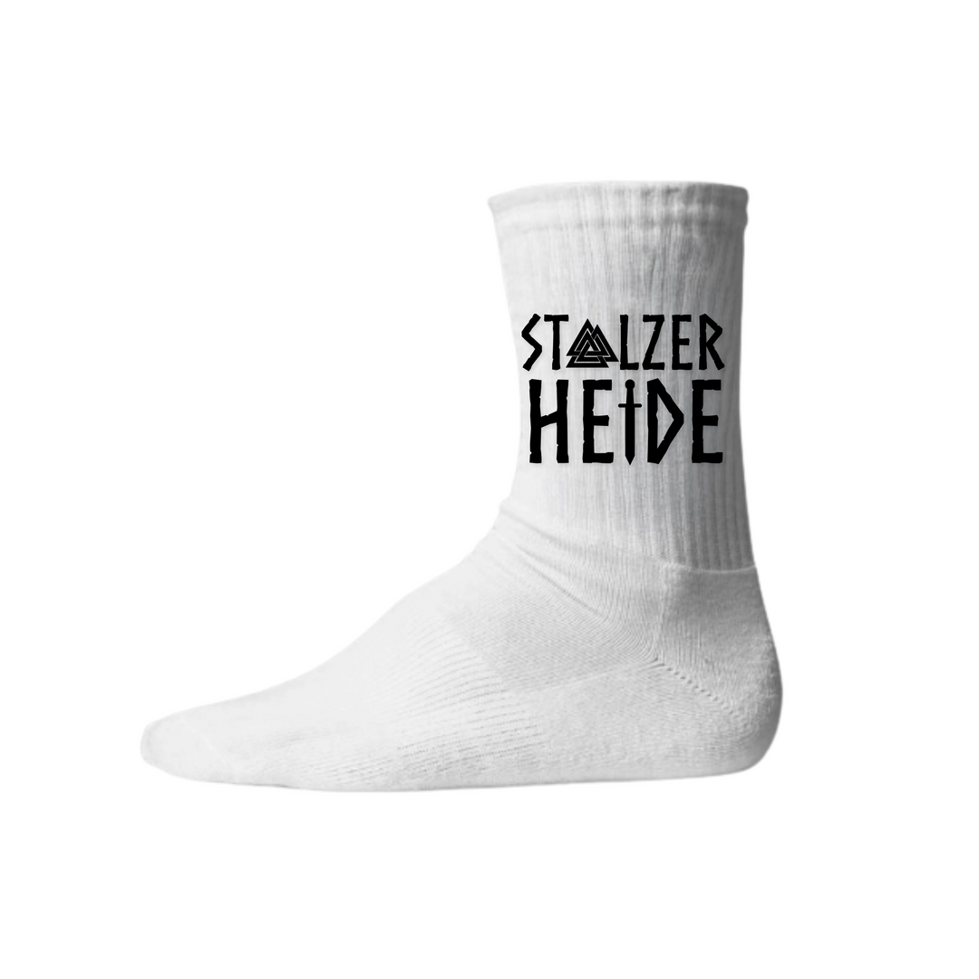 Stolzer Heide - Keramiktasse Socken - Weiß