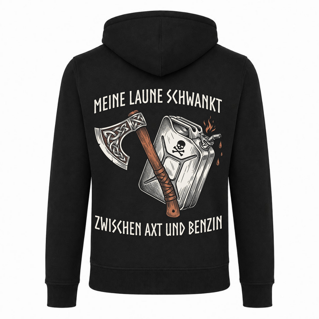 Axt & Benzin - Premium Hoodie Unisex Heavy Zip Hoody - schwarz