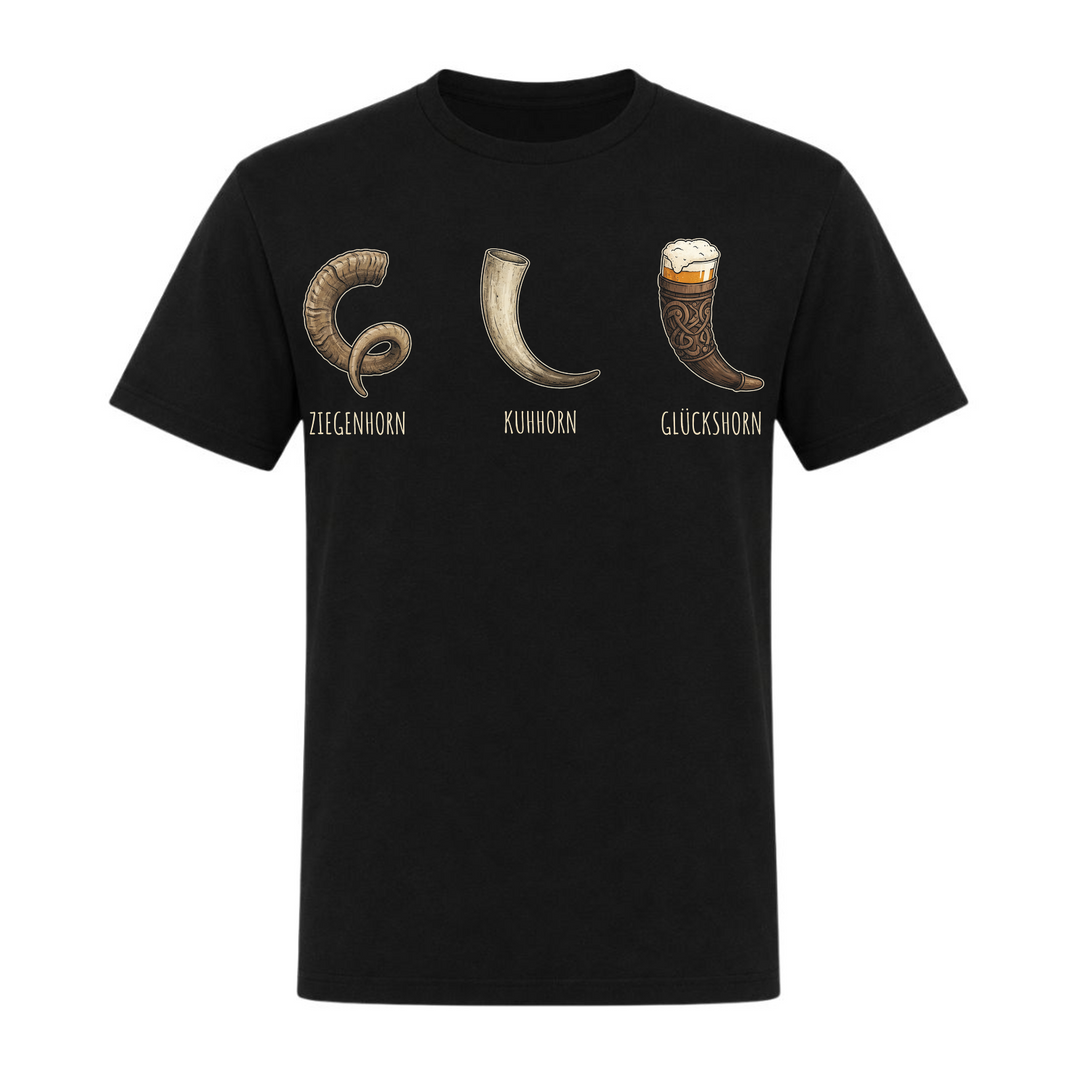 Glückshorn - Unisex T-Shirt - schwarz