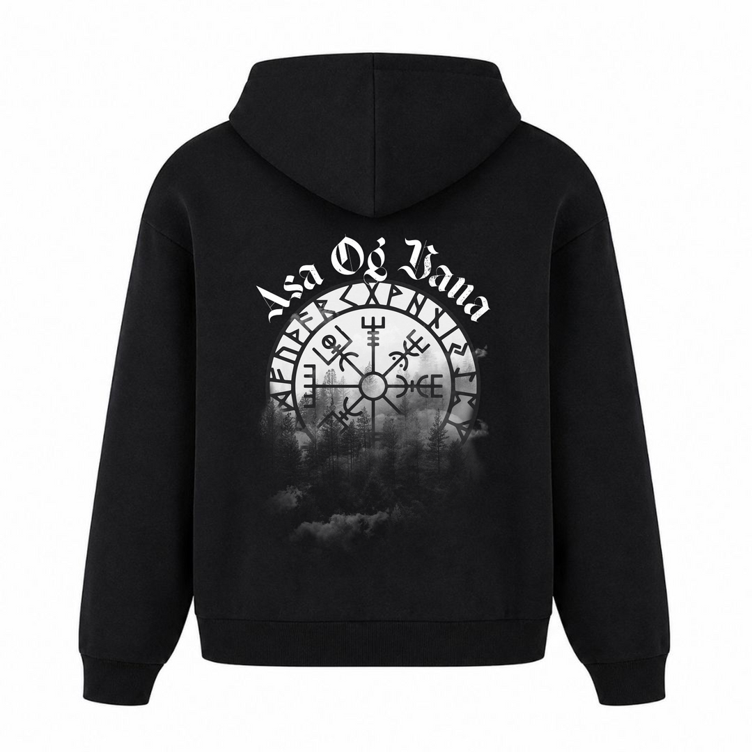 Asa Og Vana - Premium Hoodie Unisex Oversized Hoodie - Schwarz