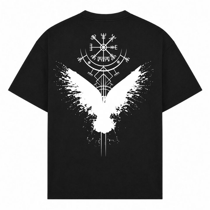 Rabe Wikingerkompass - Oversized Shirt - Schwarz
