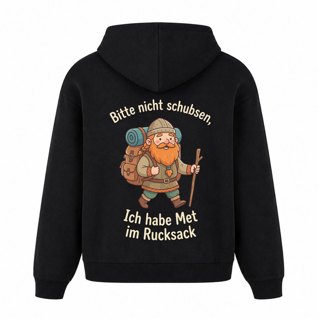 Bitte nicht schubsen - Premium Hoodie Unisex Oversized Hoodie - Schwarz