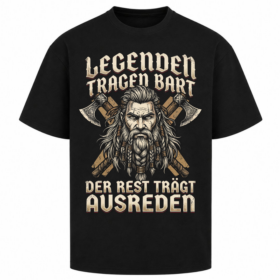 Legenden tragen Bart - Oversized Shirt - Schwarz