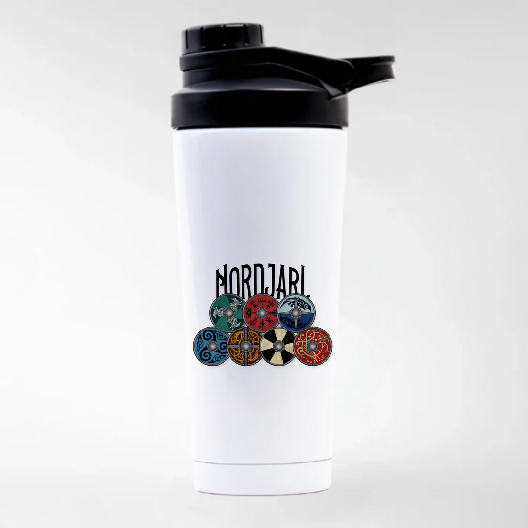 Nordjarl Schildwall - Keramiktasse EDELSTAHL SHAKER - weiß mit Sublimationsdruck - Weiß