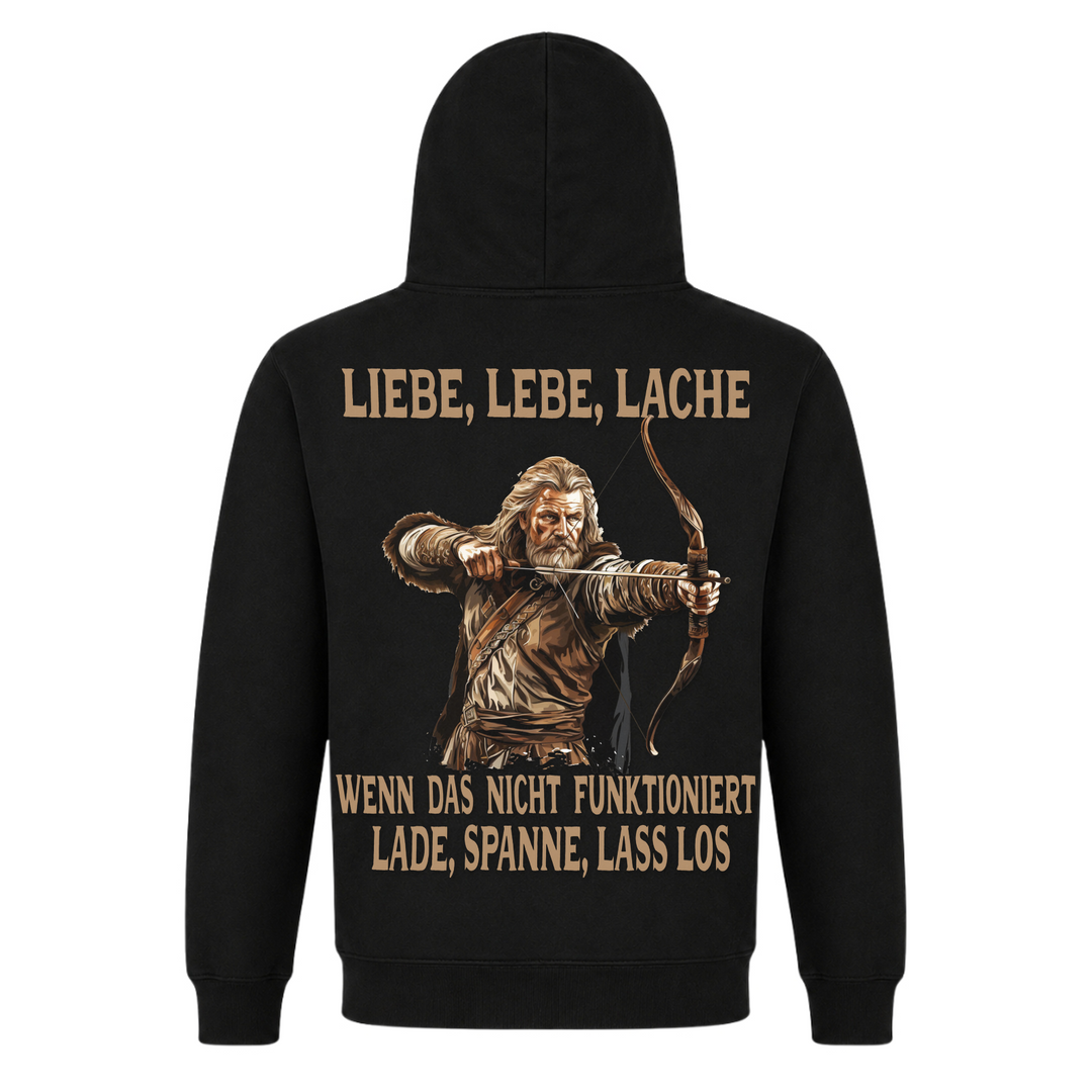 Liebe lebe Lache - Premium Hoodie Unisex - Black