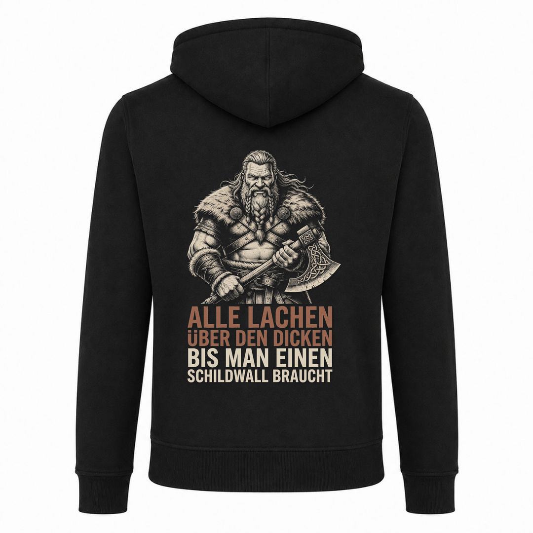 Alle lachen über den dicken - Premium Hoodie Unisex Heavy Zip Hoody - schwarz