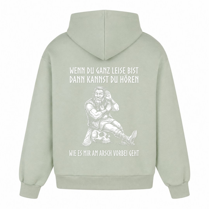Wenn du ganz leise bist - Premium Hoodie Unisex Oversized Hoodie - light asphalt