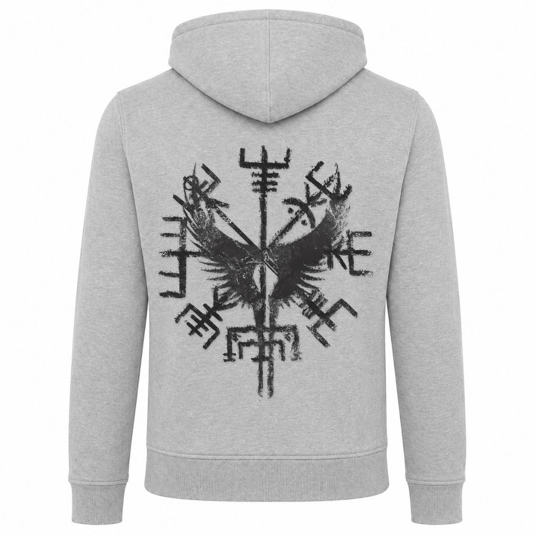 Walküre Flügel - Premium Hoodie Unisex Heavy Zip Hoody - heather grey