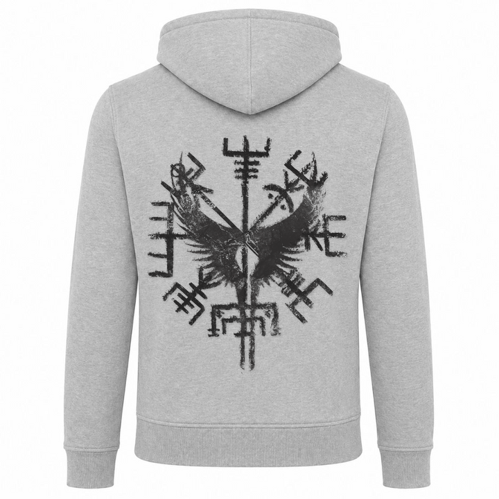 Walküre Flügel - Premium Hoodie Unisex Heavy Zip Hoody - heather grey