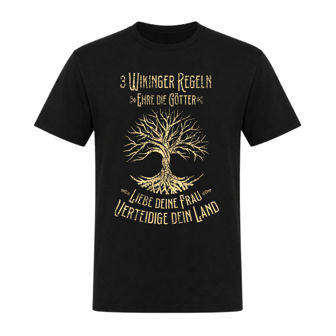 3 Wikinger Regeln - Unisex T-Shirt - schwarz