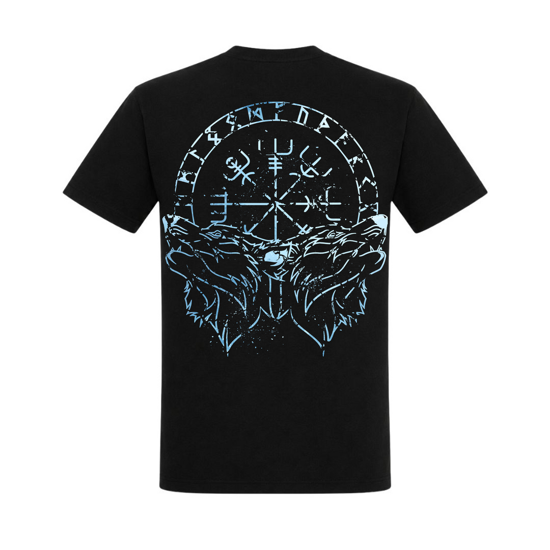  Nordic Wolf - Unisex T-Shirt Backprint - schwarz