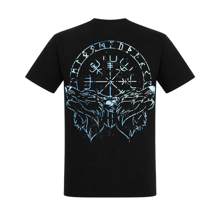  Nordic Wolf - Unisex T-Shirt Backprint - schwarz