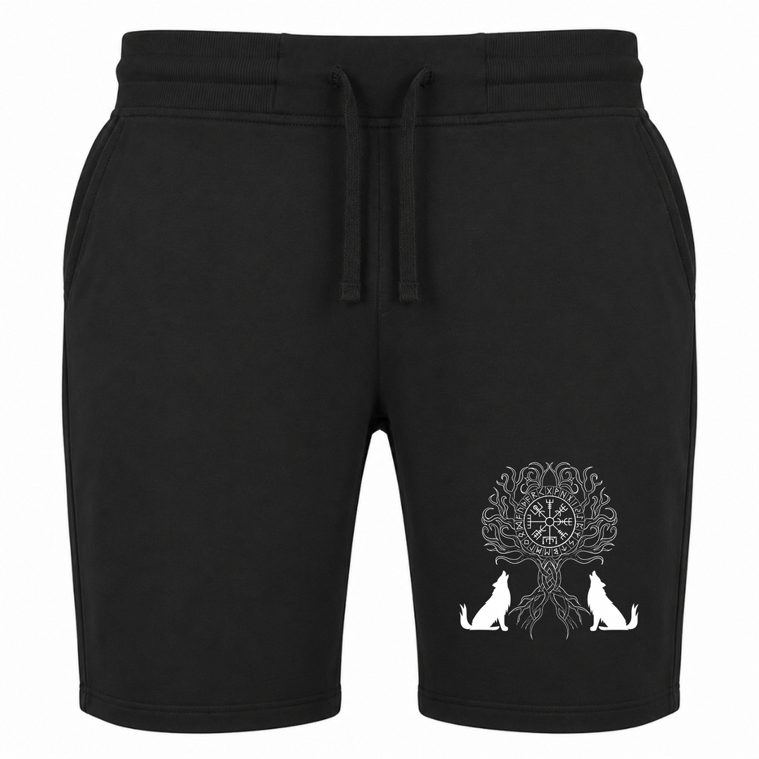 Wölfe Yggdrasil - Terry Shorts - schwarz