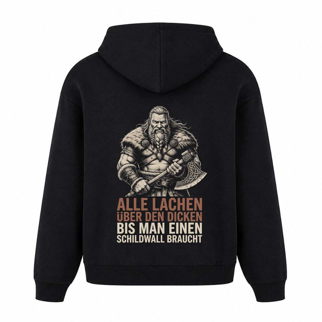 Alle lachen über den dicken - Premium Hoodie Unisex Oversized Hoodie - Schwarz