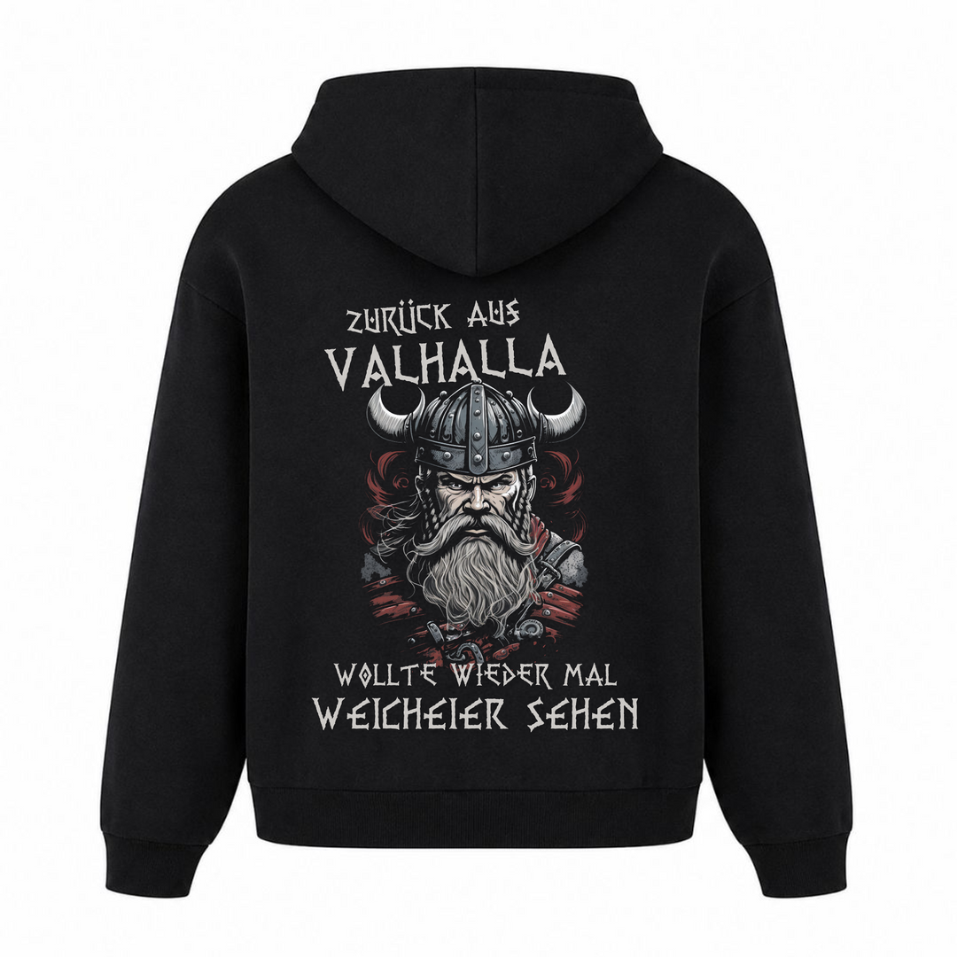 zurück aus Valhalla - Premium Hoodie Unisex Oversized Hoodie - Schwarz