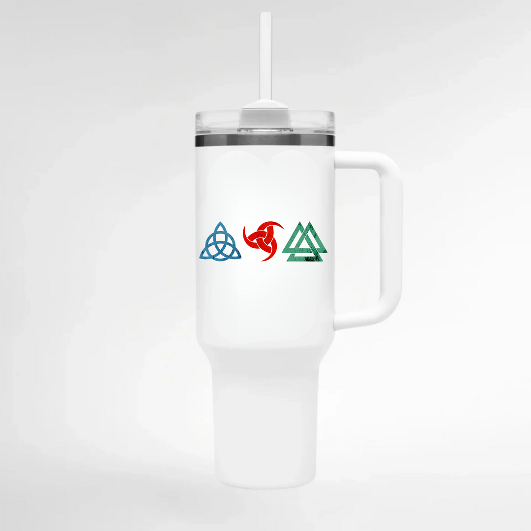 Wikinger Symbole - Keramiktasse THERMO CUP - WEIß - Weiß